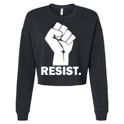 Resist Fist Logo Anti Trump Cropped Pullover Crew
