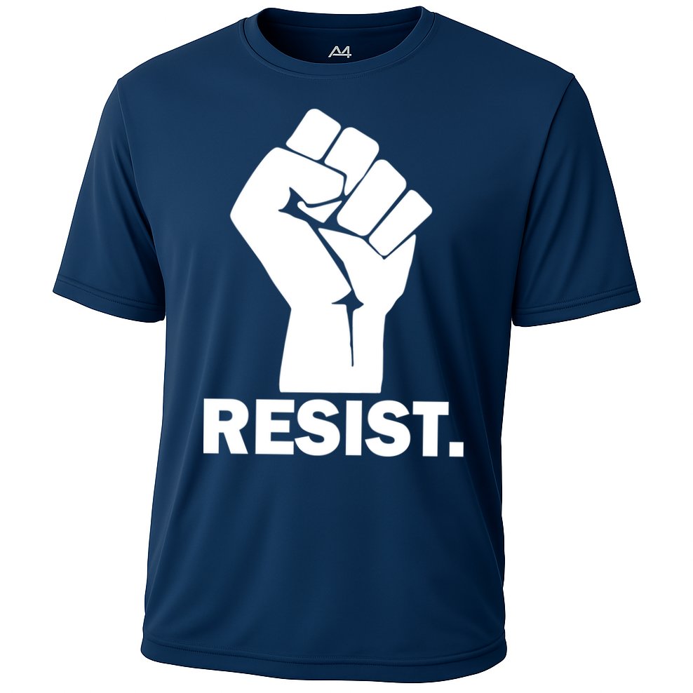 Resist Fist Logo Anti Trump Cooling Performance Crew T-Shirt