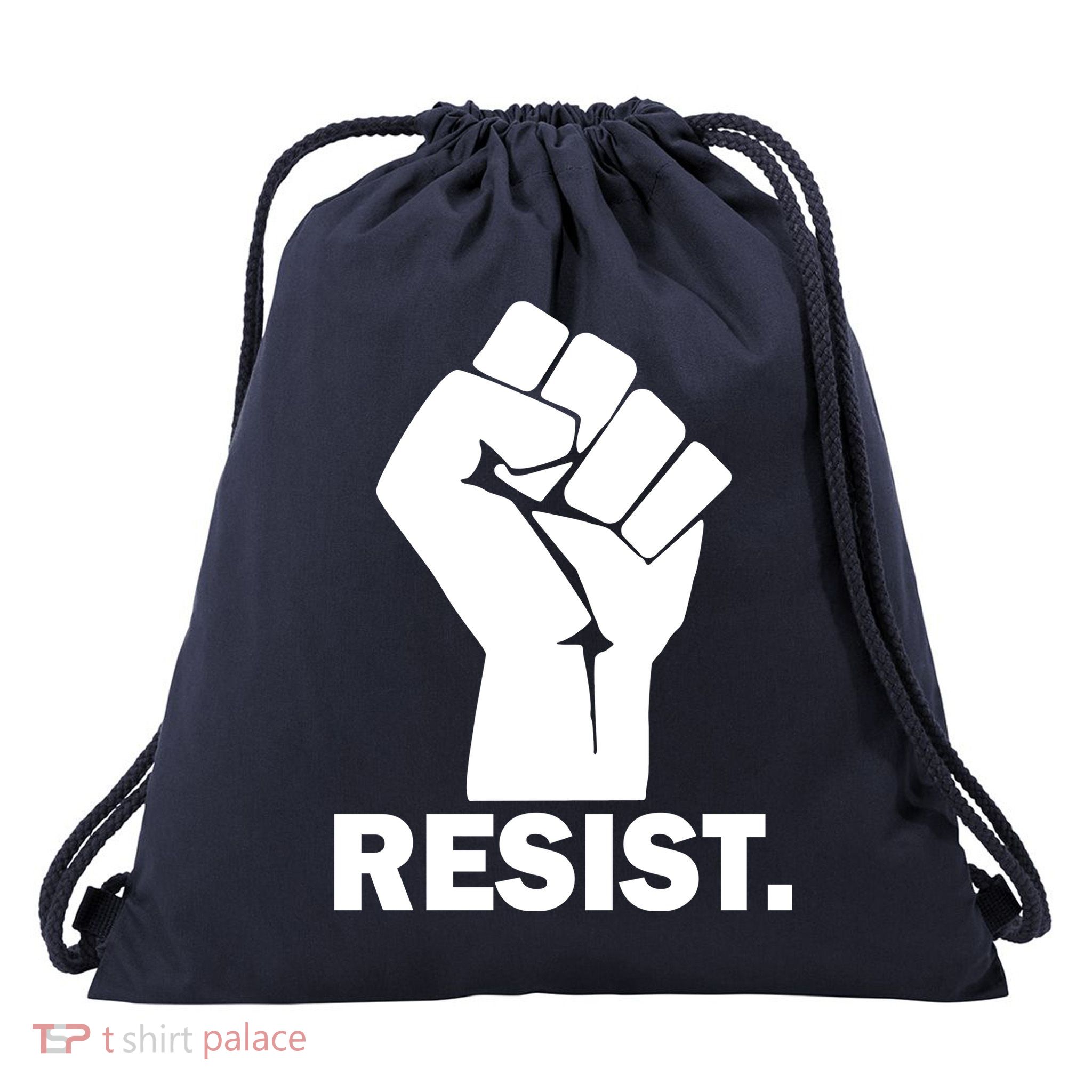 Resist Fist Logo Anti Trump Drawstring Bag