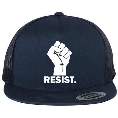 Resist Fist Logo Anti Trump Flat Bill Trucker Hat