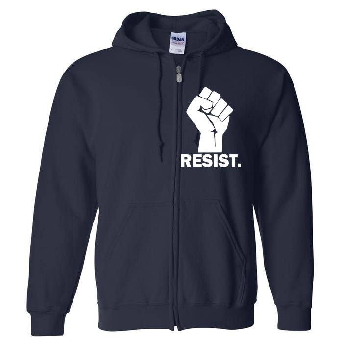 Resist Fist Logo Anti Trump Full Zip Hoodie