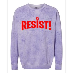 Resist Fist Logo Anti Trump Resistance Revolution Colorblast Crewneck Sweatshirt