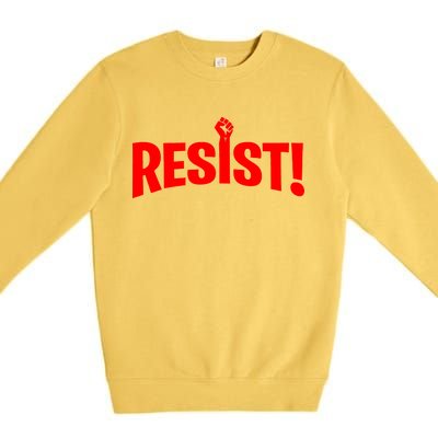 Resist Fist Logo Anti Trump Resistance Revolution Premium Crewneck Sweatshirt