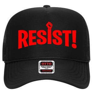 Resist Fist Logo Anti Trump Resistance Revolution High Crown Mesh Back Trucker Hat