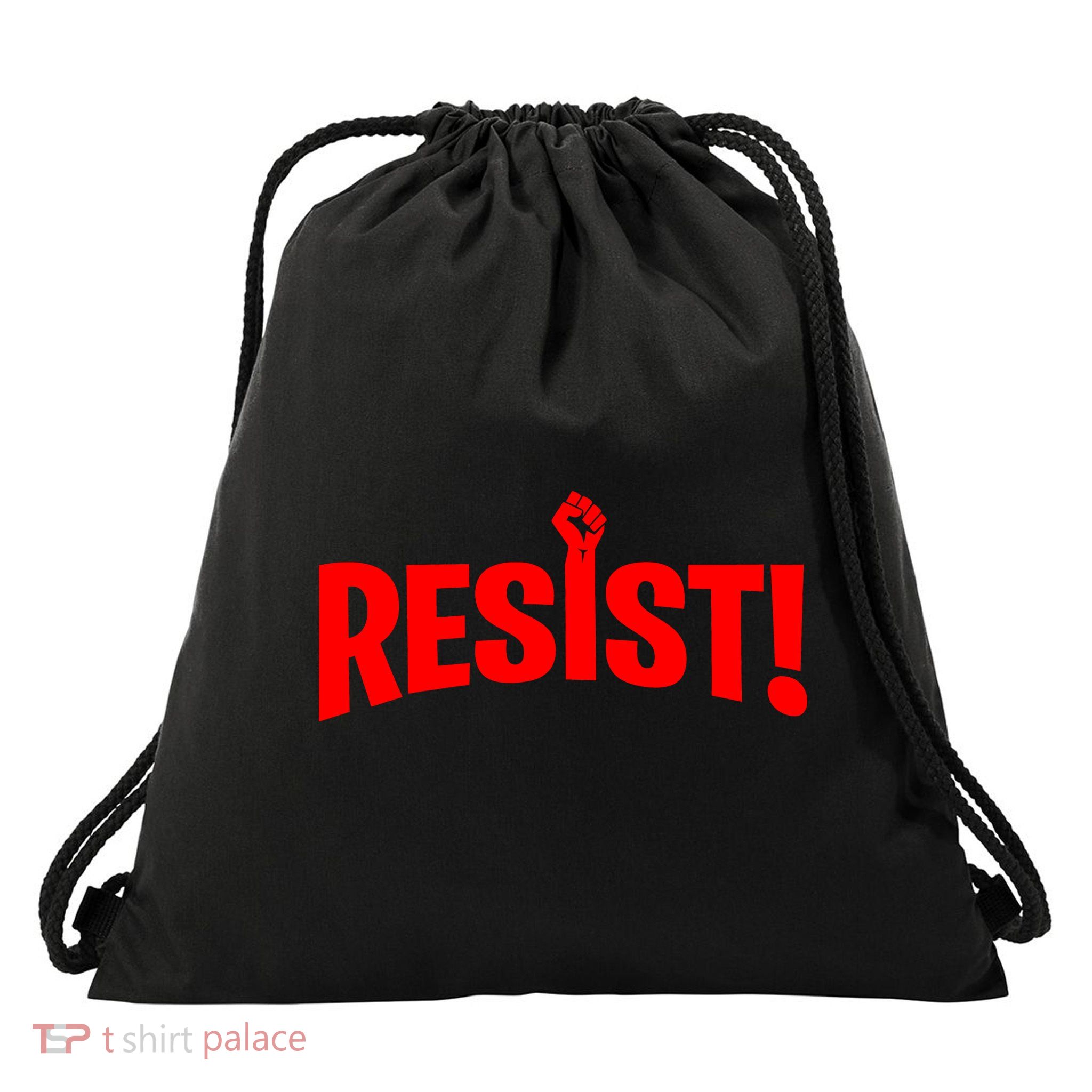 Resist Fist Logo Anti Trump Resistance Revolution Drawstring Bag