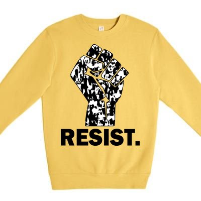 Resist Fist Pattern Hand Premium Crewneck Sweatshirt