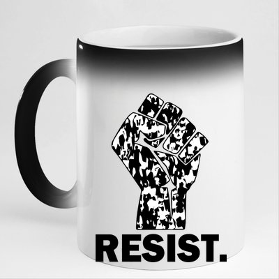 Resist Fist Pattern Hand 11oz Black Color Changing Mug