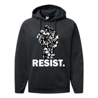 Resist Fist Pattern Hand Performance Fleece Hoodie