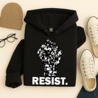 Resist Fist Pattern Hand Hoodie