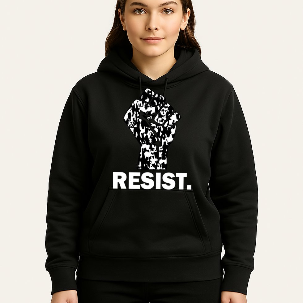 Resist Fist Pattern Hand Hoodie