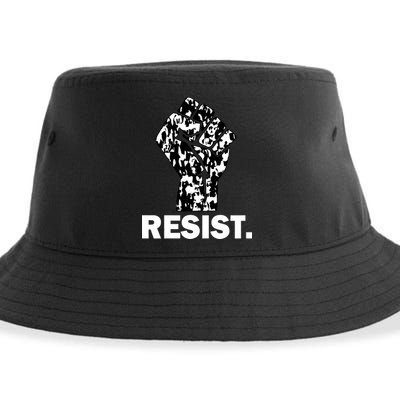 Resist Fist Pattern Hand Sustainable Bucket Hat