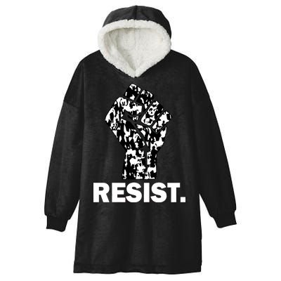 Resist Fist Pattern Hand Hooded Wearable Blanket