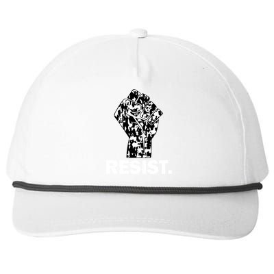 Resist Fist Pattern Hand Snapback Five-Panel Rope Hat