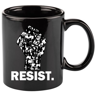 Resist Fist Pattern Hand 11oz C Handle Ceramic Mug