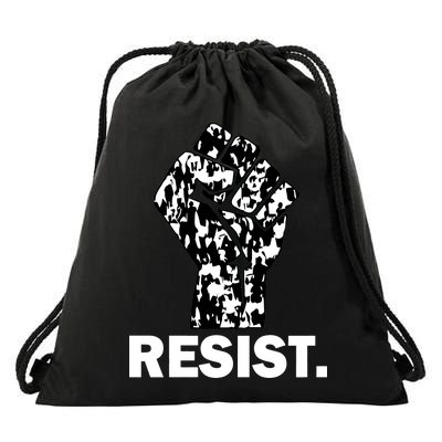 Resist Fist Pattern Hand Drawstring Bag