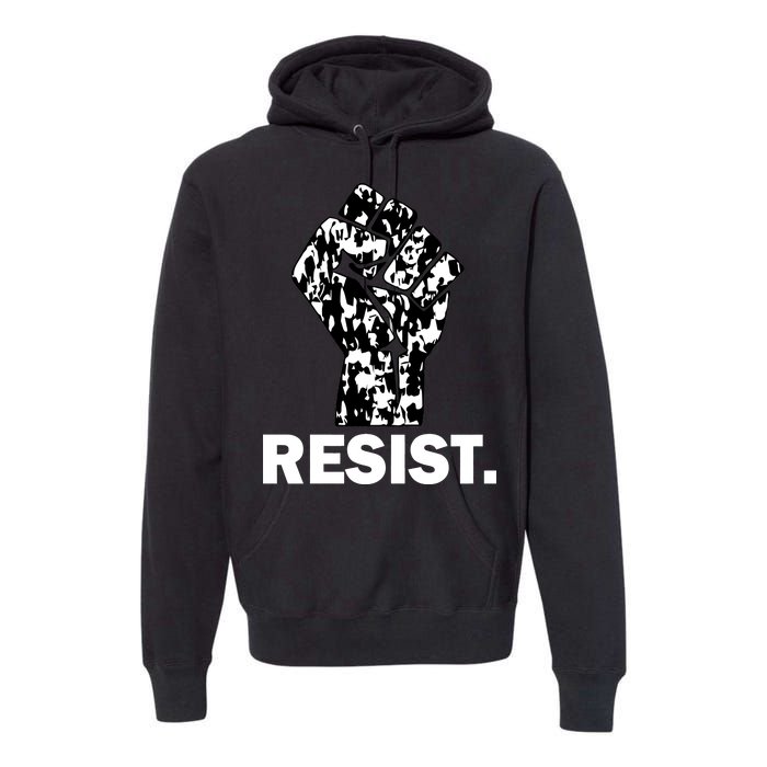 Resist Fist Pattern Hand Premium Hoodie