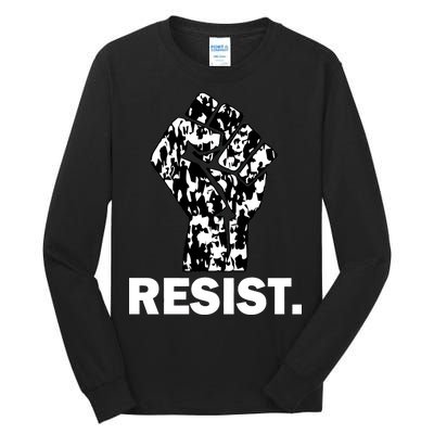 Resist Fist Pattern Hand Tall Long Sleeve T-Shirt