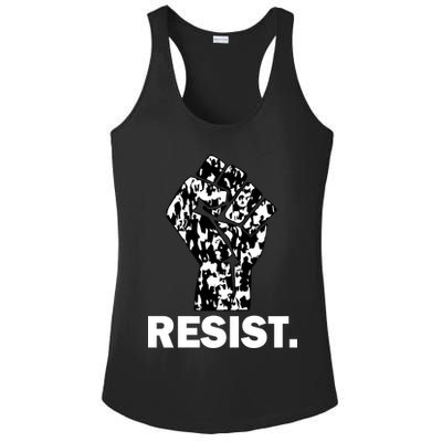 Resist Fist Pattern Hand Ladies PosiCharge Competitor Racerback Tank