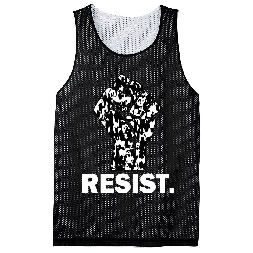 Resist Fist Pattern Hand Mesh Reversible Basketball Jersey Tank