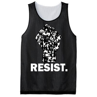 Resist Fist Pattern Hand Mesh Reversible Basketball Jersey Tank