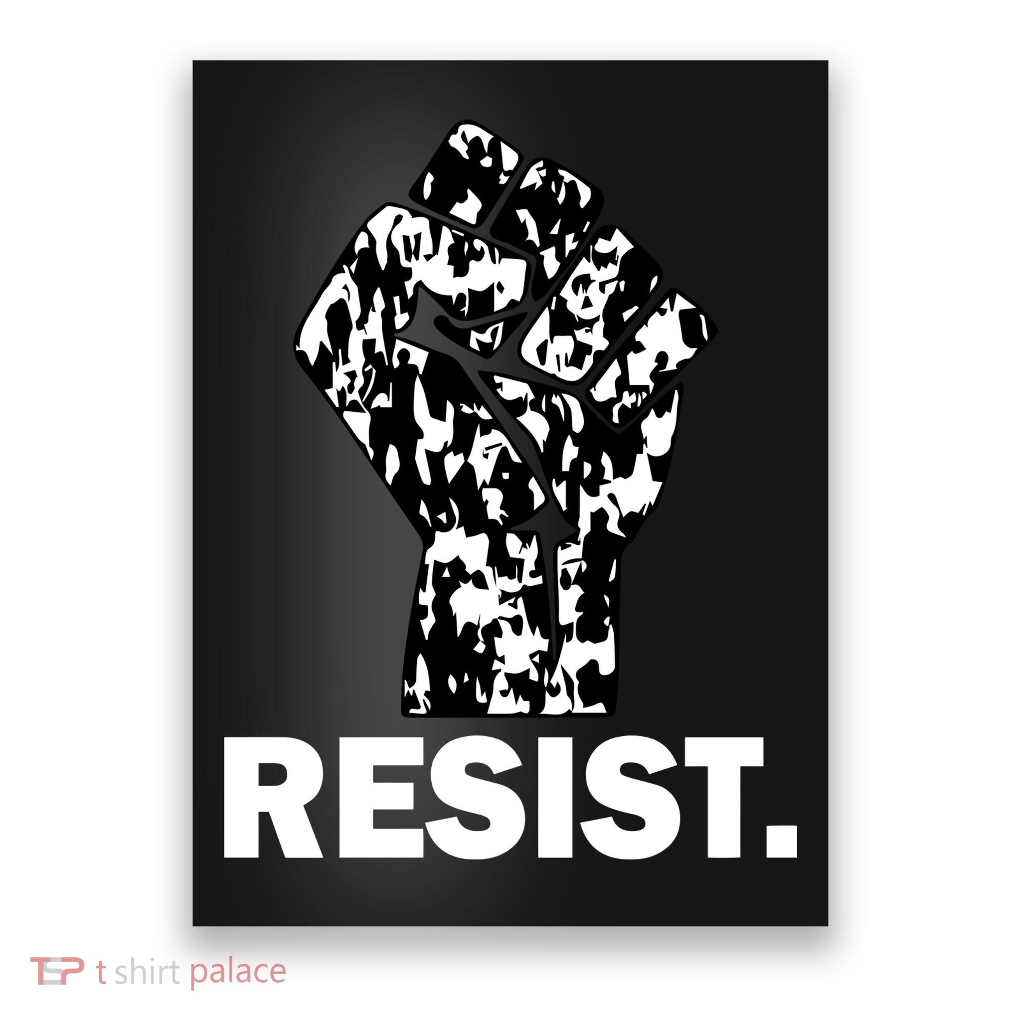 Resist Fist Pattern Hand Poster