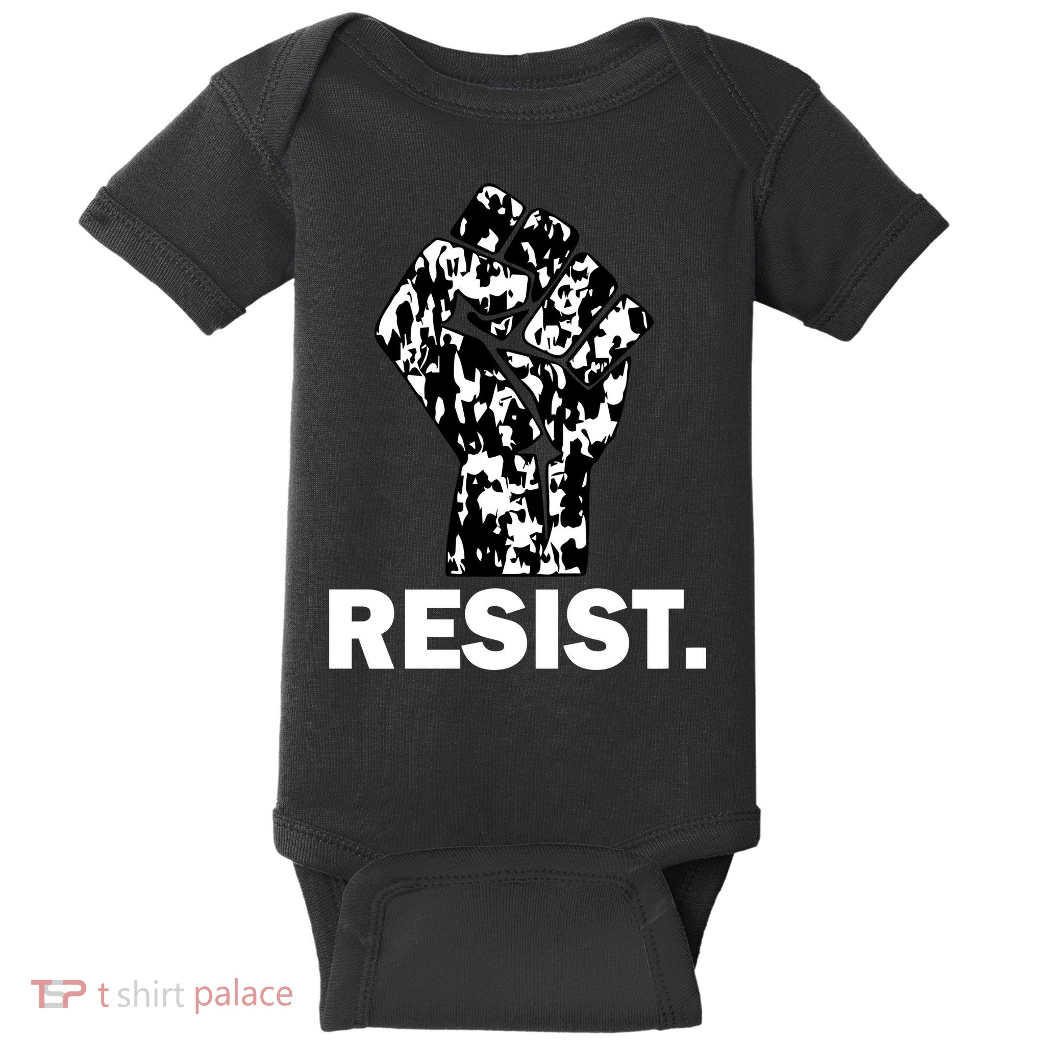 Resist Fist Pattern Hand Baby Bodysuit