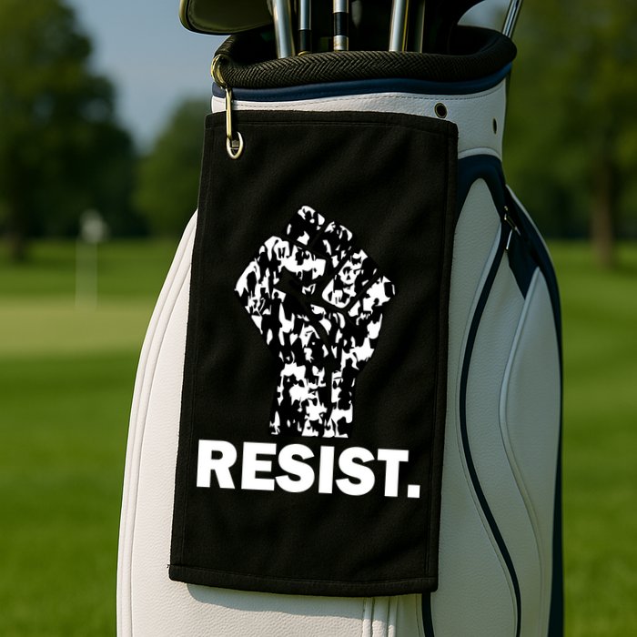 Resist Fist Pattern Hand Golf Towel