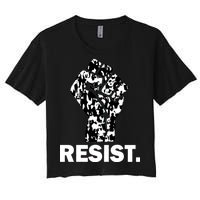 Resist Fist Pattern Hand Women's Crop Top Tee