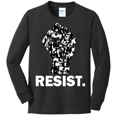 Resist Fist Pattern Hand Kids Long Sleeve Shirt