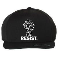 Resist Fist Pattern Hand Wool Snapback Cap