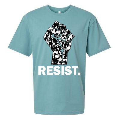 Resist Fist Pattern Hand Sueded Cloud Jersey T-Shirt