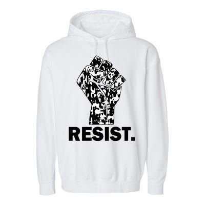 Resist Fist Pattern Hand Garment-Dyed Fleece Hoodie