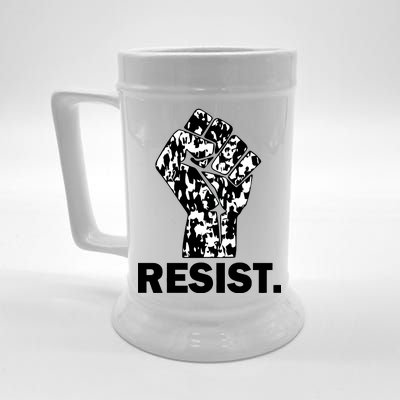 Resist Fist Pattern Hand Beer Stein