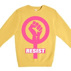 Resist Fist Women's Rights Logo Anti Trump Protest Premium Crewneck Sweatshirt