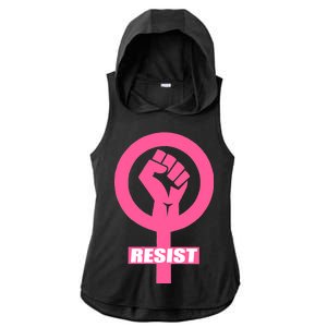 Resist Fist Women's Rights Logo Anti Trump Protest Ladies PosiCharge Tri-Blend Wicking Draft Hoodie Tank