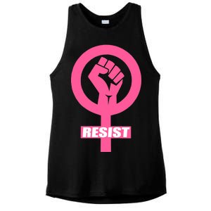 Resist Fist Women's Rights Logo Anti Trump Protest Ladies PosiCharge Tri-Blend Wicking Tank