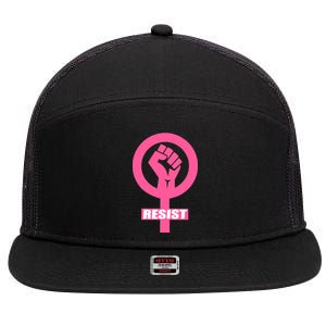 Resist Fist Women's Rights Logo Anti Trump Protest 7 Panel Mesh Trucker Snapback Hat