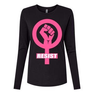 Resist Fist Women's Rights Logo Anti Trump Protest Womens Cotton Relaxed Long Sleeve T-Shirt