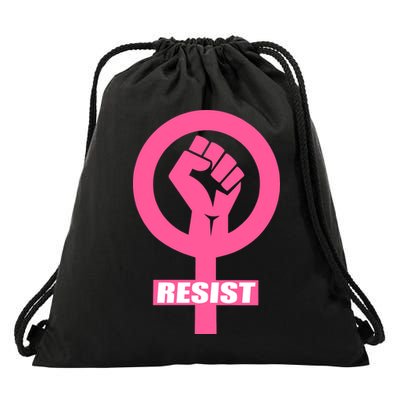 Resist Fist Women's Rights Logo Anti Trump Protest Drawstring Bag