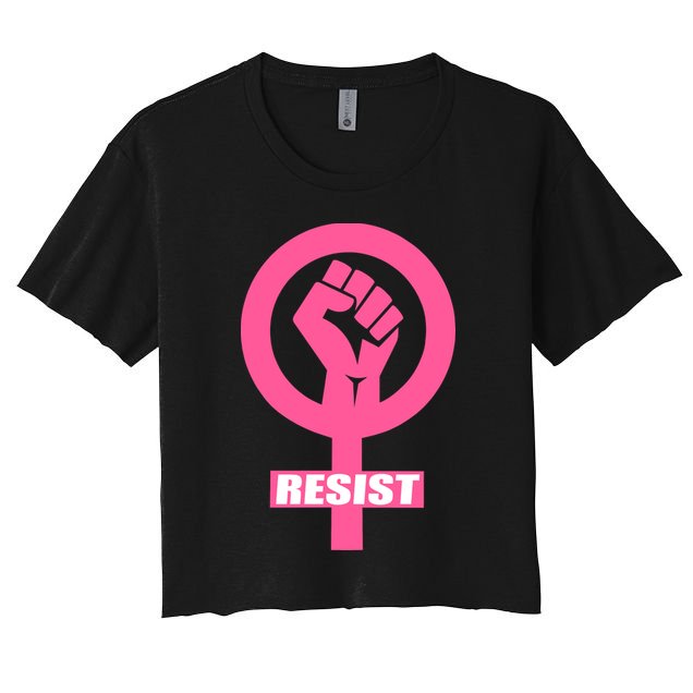 Resist Fist Women's Rights Logo Anti Trump Protest Crop Top