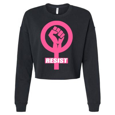 Resist Fist Women's Rights Logo Anti Trump Protest Cropped Pullover Crew