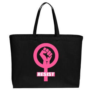 Resist Fist Women's Rights Logo Anti Trump Protest Cotton Canvas Jumbo Tote