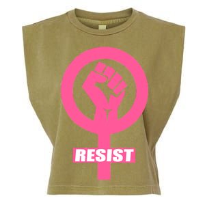 Resist Fist Women's Rights Logo Anti Trump Protest Garment-Dyed Women's Muscle Tee