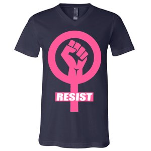 Resist Fist Women's Rights Logo Anti Trump Protest V-Neck T-Shirt