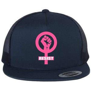 Resist Fist Women's Rights Logo Anti Trump Protest Flat Bill Trucker Hat