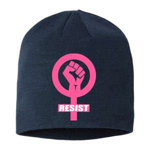 Resist Fist Women's Rights Logo Anti Trump Protest Sustainable Beanie