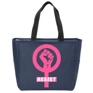 Resist Fist Women's Rights Logo Anti Trump Protest Zip Tote Bag