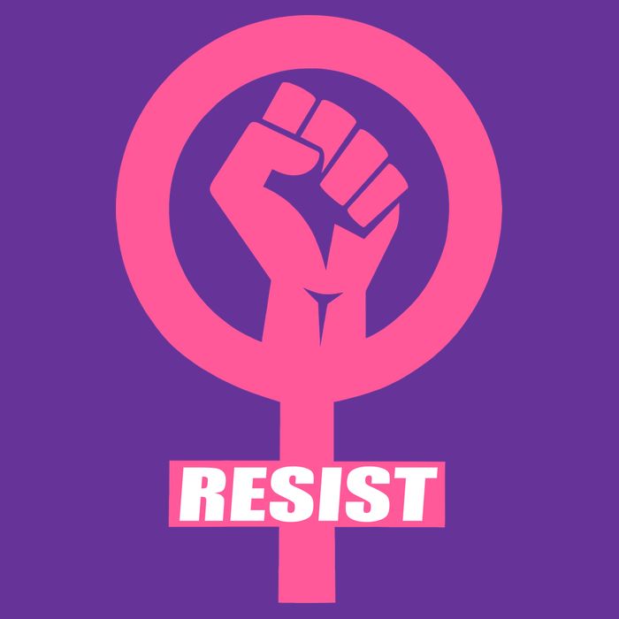 Resist Fist Women's Rights Logo Anti Trump Protest Cooling Performance Long Sleeve Crew