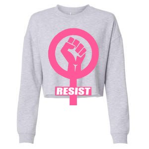 Resist Fist Women's Rights Logo Anti Trump Protest Cropped Pullover Crew