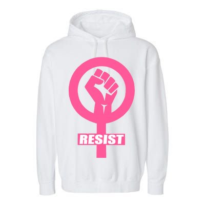 Resist Fist Women's Rights Logo Anti Trump Protest Garment-Dyed Fleece Hoodie